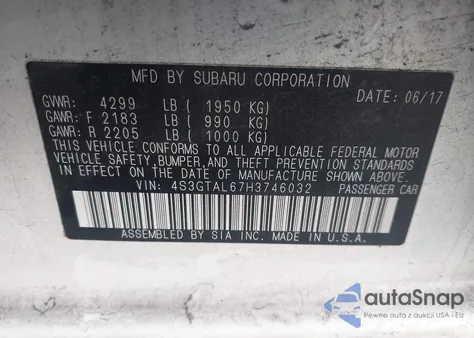 2017 Subaru Impreza 2.0I Sport from USA, damaged, VIN 4S3GTAL67H3746032